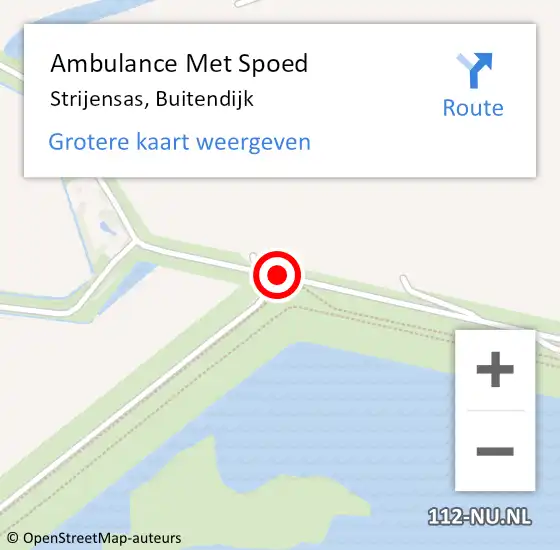 Locatie op kaart van de 112 melding: Ambulance Met Spoed Naar Strijensas, Buitendijk op 29 juli 2018 10:14