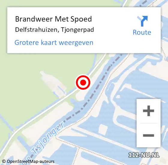 Locatie op kaart van de 112 melding: Brandweer Met Spoed Naar Delfstrahuizen, Tjongerpad op 29 juli 2018 10:21