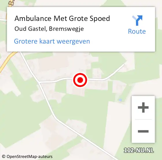 Locatie op kaart van de 112 melding: Ambulance Met Grote Spoed Naar Oud Gastel, Bremswegje op 29 juli 2018 10:22