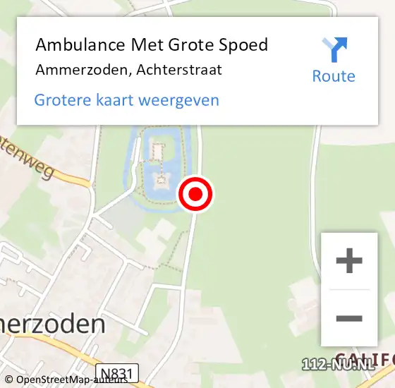Locatie op kaart van de 112 melding: Ambulance Met Grote Spoed Naar Ammerzoden, Achterstraat op 29 juli 2018 10:30