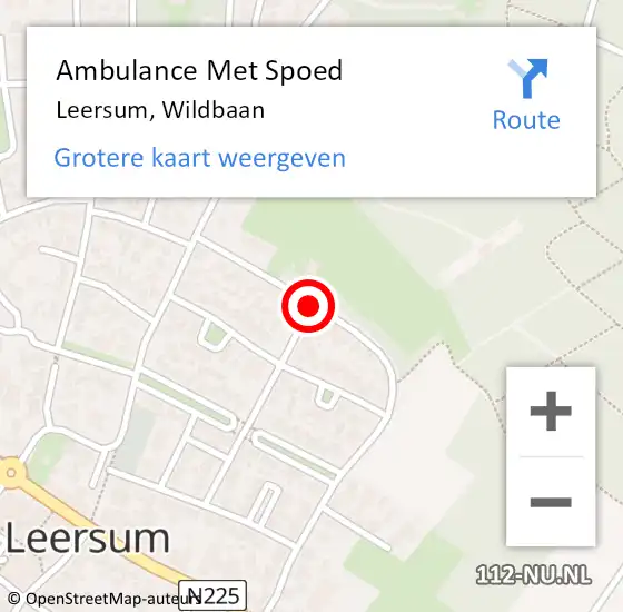 Locatie op kaart van de 112 melding: Ambulance Met Spoed Naar Leersum, Wildbaan op 29 juli 2018 11:57