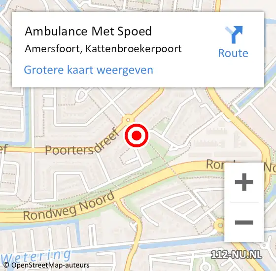 Locatie op kaart van de 112 melding: Ambulance Met Spoed Naar Amersfoort, Kattenbroekerpoort op 29 juli 2018 13:01