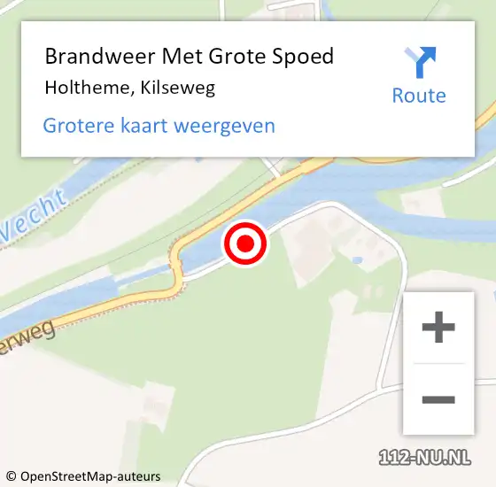 Locatie op kaart van de 112 melding: Brandweer Met Grote Spoed Naar Holtheme, Kilseweg op 29 juli 2018 13:06