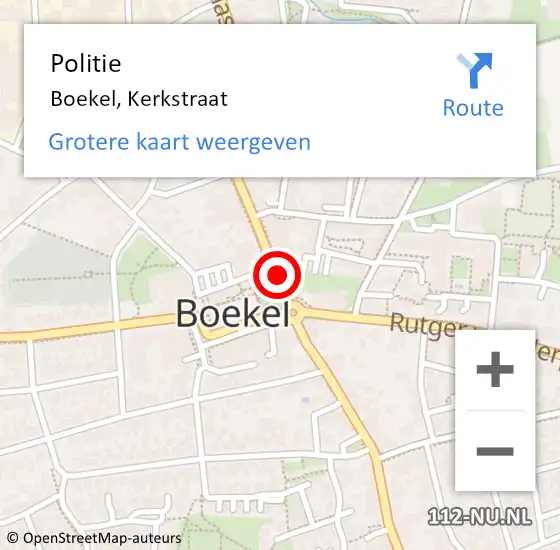 Locatie op kaart van de 112 melding: Politie Boekel, Kerkstraat op 29 juli 2018 14:35
