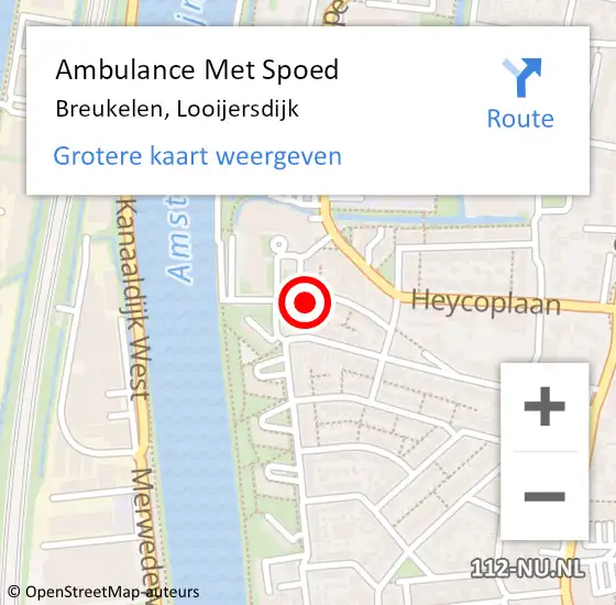 Locatie op kaart van de 112 melding: Ambulance Met Spoed Naar Breukelen, Looijersdijk op 29 juli 2018 14:49