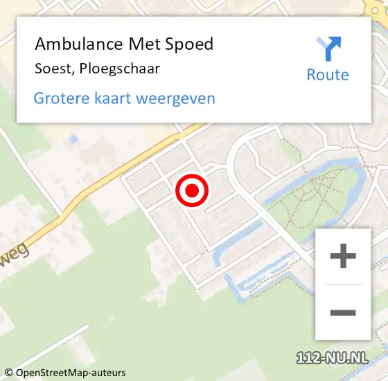 Locatie op kaart van de 112 melding: Ambulance Met Spoed Naar Soest, Ploegschaar op 29 juli 2018 15:17