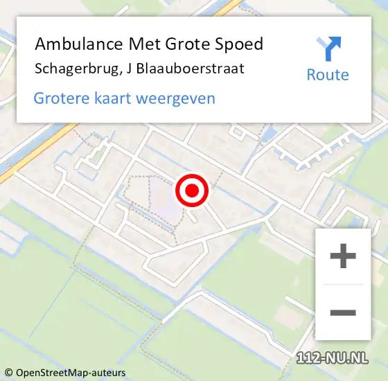 Locatie op kaart van de 112 melding: Ambulance Met Grote Spoed Naar Schagerbrug, J Blaauboerstraat op 29 juli 2018 15:29