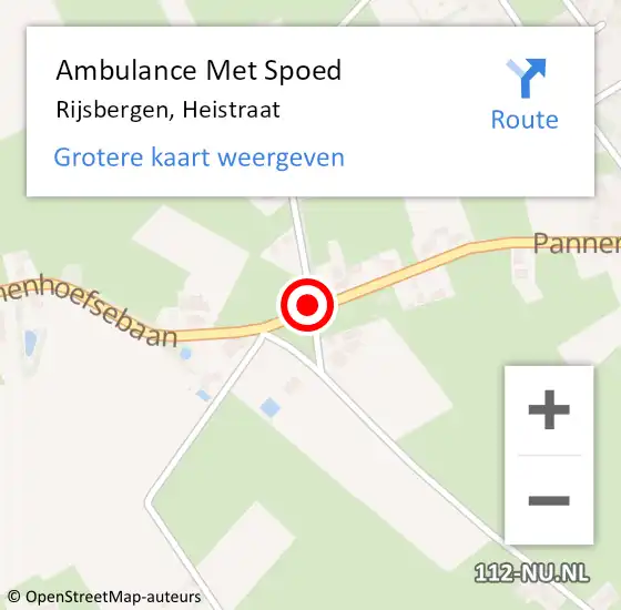 Locatie op kaart van de 112 melding: Ambulance Met Spoed Naar Rijsbergen, Heistraat op 29 juli 2018 16:39