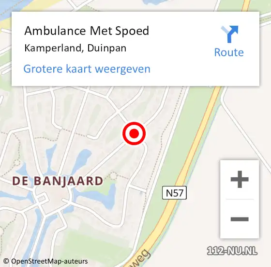 Locatie op kaart van de 112 melding: Ambulance Met Spoed Naar Kamperland, Duinpan op 29 juli 2018 17:11
