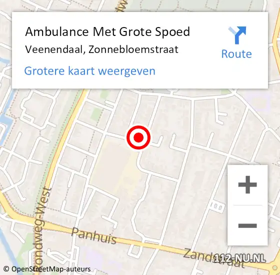 Locatie op kaart van de 112 melding: Ambulance Met Grote Spoed Naar Veenendaal, Zonnebloemstraat op 29 juli 2018 18:11