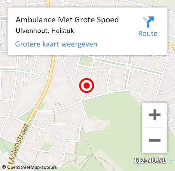 Locatie op kaart van de 112 melding: Ambulance Met Grote Spoed Naar Ulvenhout, Heistuk op 29 juli 2018 19:13