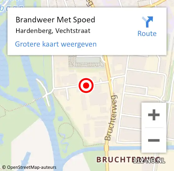 Locatie op kaart van de 112 melding: Brandweer Met Spoed Naar Hardenberg, Vechtstraat op 29 juli 2018 19:58