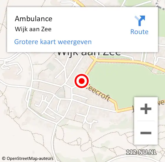 Locatie op kaart van de 112 melding: Ambulance Wijk aan Zee op 29 juli 2018 20:34