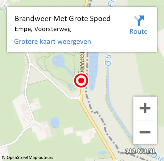 Locatie op kaart van de 112 melding: Brandweer Met Grote Spoed Naar Empe, Voorsterweg op 29 juli 2018 21:13