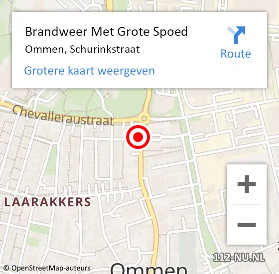 Locatie op kaart van de 112 melding: Brandweer Met Grote Spoed Naar Ommen, Schurinkstraat op 29 juli 2018 22:02