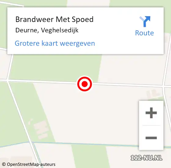 Locatie op kaart van de 112 melding: Brandweer Met Spoed Naar Deurne, Veghelsedijk op 29 juli 2018 22:45