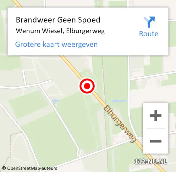 Locatie op kaart van de 112 melding: Brandweer Geen Spoed Naar Wenum Wiesel, Elburgerweg op 4 maart 2014 14:04