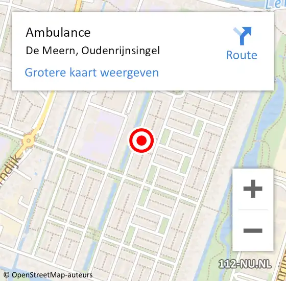 Locatie op kaart van de 112 melding: Ambulance De Meern, Oudenrijnsingel op 29 juli 2018 23:13