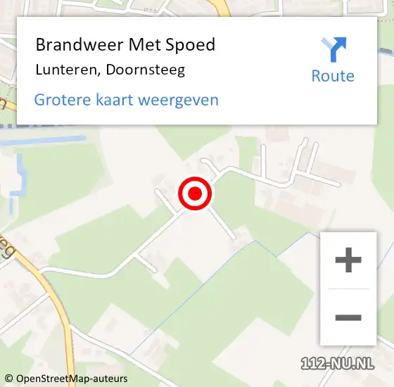 Locatie op kaart van de 112 melding: Brandweer Met Spoed Naar Lunteren, Doornsteeg op 30 juli 2018 00:26