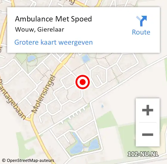 Locatie op kaart van de 112 melding: Ambulance Met Spoed Naar Wouw, Gierelaar op 30 juli 2018 01:45