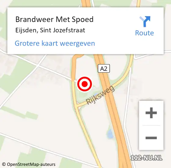 Locatie op kaart van de 112 melding: Brandweer Met Spoed Naar Eijsden, Sint Jozefstraat op 30 juli 2018 06:34