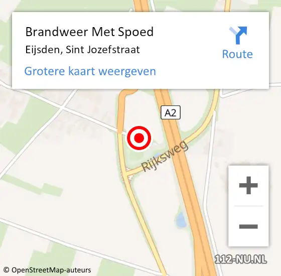 Locatie op kaart van de 112 melding: Brandweer Met Spoed Naar Eijsden, Sint Jozefstraat op 30 juli 2018 06:36