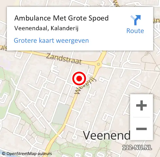 Locatie op kaart van de 112 melding: Ambulance Met Grote Spoed Naar Veenendaal, Kalanderij op 30 juli 2018 09:03