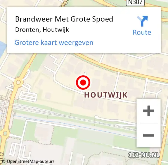 Locatie op kaart van de 112 melding: Brandweer Met Grote Spoed Naar Dronten, Houtwijk op 30 juli 2018 10:17