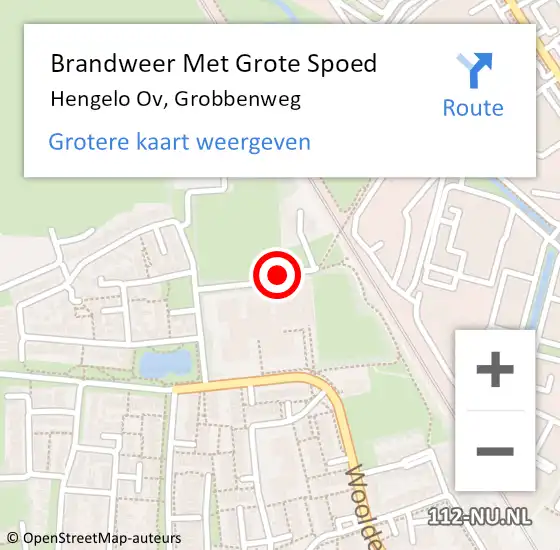 Locatie op kaart van de 112 melding: Brandweer Met Grote Spoed Naar Hengelo Ov, Grobbenweg op 30 juli 2018 10:51