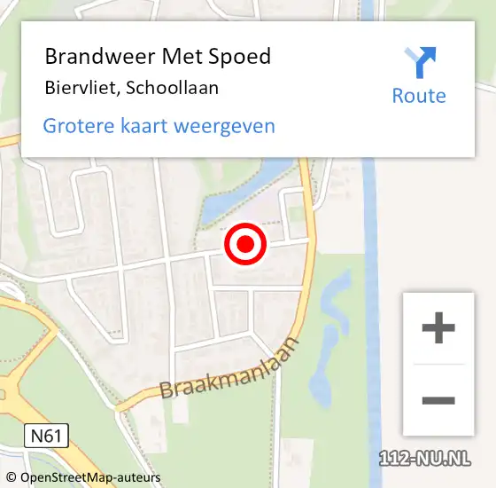 Locatie op kaart van de 112 melding: Brandweer Met Spoed Naar Biervliet, Schoollaan op 4 maart 2014 14:42