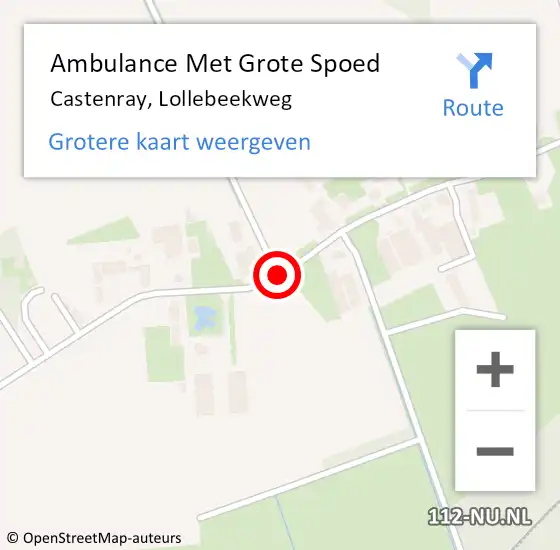 Locatie op kaart van de 112 melding: Ambulance Met Grote Spoed Naar Castenray, Lollebeekweg op 24 september 2013 11:36