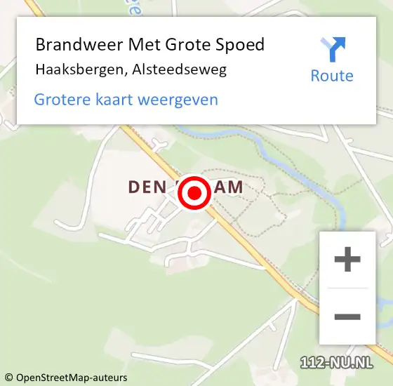 Locatie op kaart van de 112 melding: Brandweer Met Grote Spoed Naar Haaksbergen, Alsteedseweg op 30 juli 2018 11:12