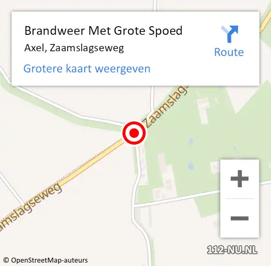 Locatie op kaart van de 112 melding: Brandweer Met Grote Spoed Naar Axel, Zaamslagseweg op 30 juli 2018 11:52