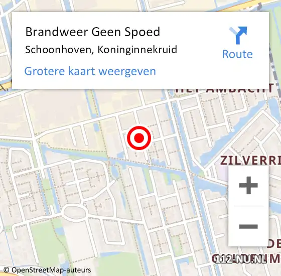 Locatie op kaart van de 112 melding: Brandweer Geen Spoed Naar Schoonhoven, Koninginnekruid op 30 juli 2018 14:15