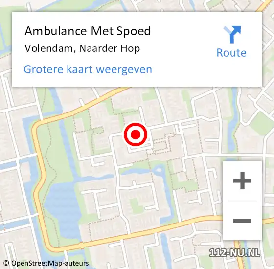 Locatie op kaart van de 112 melding: Ambulance Met Spoed Naar Volendam, Naarder Hop op 30 juli 2018 14:31