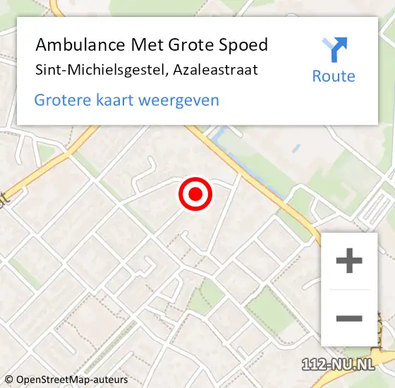 Locatie op kaart van de 112 melding: Ambulance Met Grote Spoed Naar Sint-Michielsgestel, Azaleastraat op 30 juli 2018 14:41