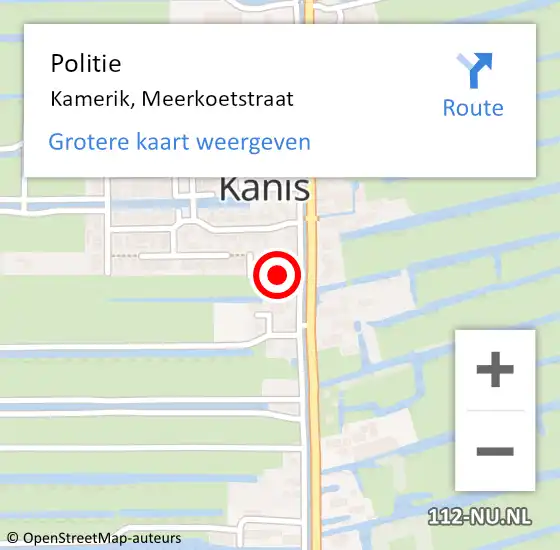 Locatie op kaart van de 112 melding: Politie Kamerik, Meerkoetstraat op 30 juli 2018 15:19