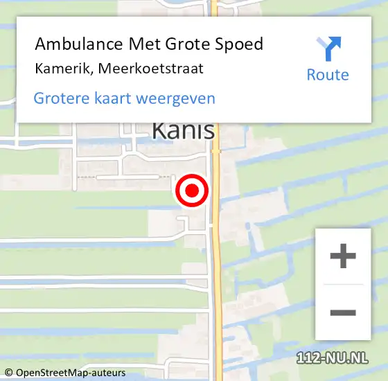 Locatie op kaart van de 112 melding: Ambulance Met Grote Spoed Naar Kamerik, Meerkoetstraat op 30 juli 2018 15:19