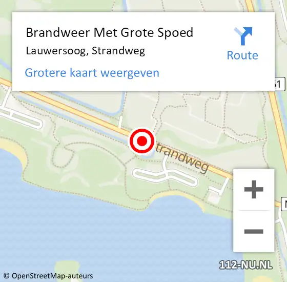 Locatie op kaart van de 112 melding: Brandweer Met Grote Spoed Naar Lauwersoog, Strandweg op 30 juli 2018 15:32