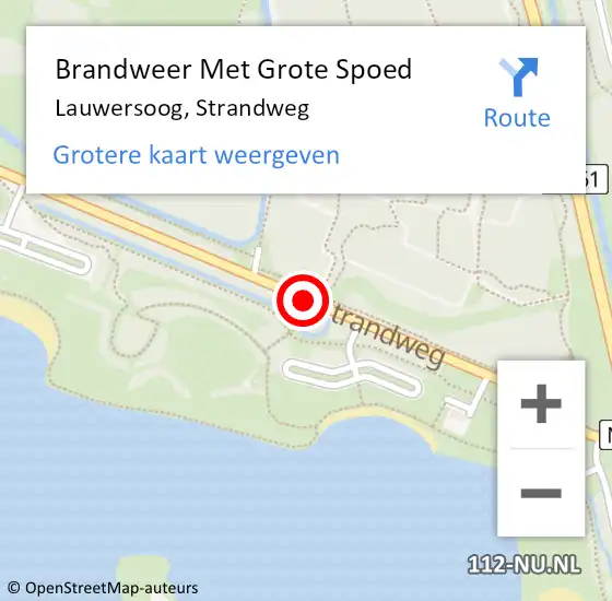 Locatie op kaart van de 112 melding: Brandweer Met Grote Spoed Naar Lauwersoog, Strandweg op 30 juli 2018 15:34