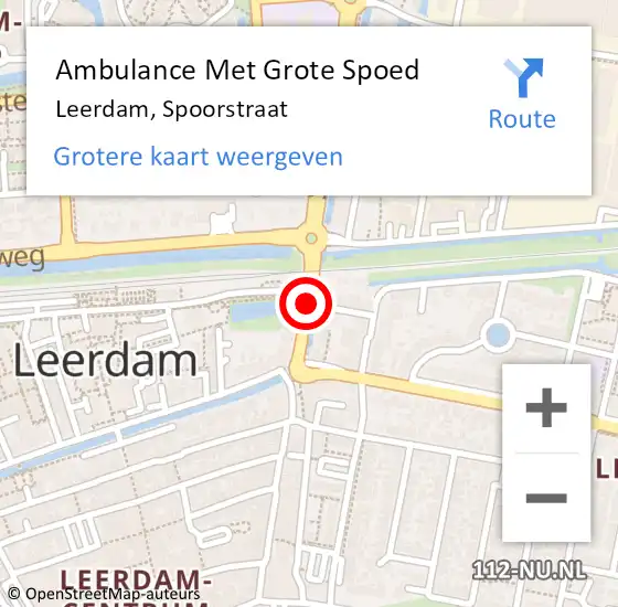 Locatie op kaart van de 112 melding: Ambulance Met Grote Spoed Naar Leerdam, Spoorstraat op 30 juli 2018 15:35