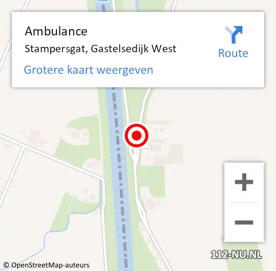 Locatie op kaart van de 112 melding: Ambulance Stampersgat, Gastelsedijk West op 30 juli 2018 16:05