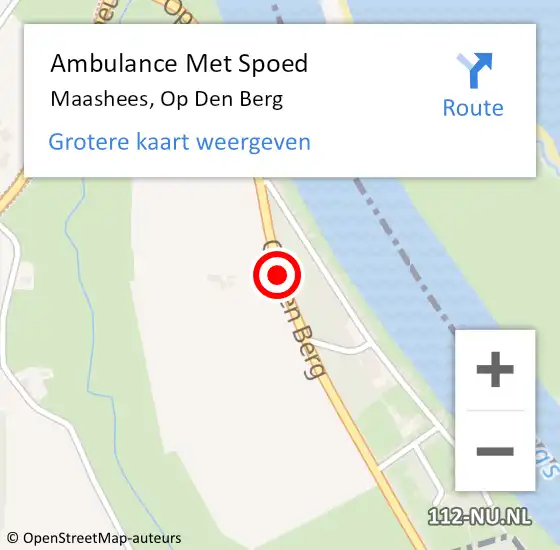 Locatie op kaart van de 112 melding: Ambulance Met Spoed Naar Maashees, Op Den Berg op 30 juli 2018 16:14