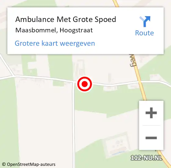 Locatie op kaart van de 112 melding: Ambulance Met Grote Spoed Naar Maasbommel, Hoogstraat op 30 juli 2018 16:14