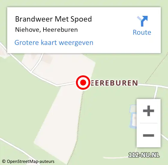 Locatie op kaart van de 112 melding: Brandweer Met Spoed Naar Niehove, Heereburen op 30 juli 2018 17:17