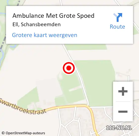 Locatie op kaart van de 112 melding: Ambulance Met Grote Spoed Naar Ell, Schansbeemden op 30 juli 2018 18:27