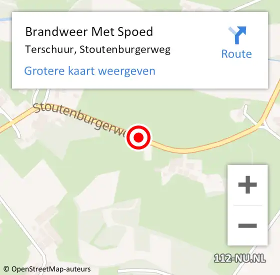 Locatie op kaart van de 112 melding: Brandweer Met Spoed Naar Terschuur, Stoutenburgerweg op 30 juli 2018 20:00