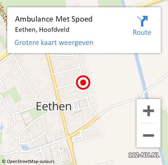 Locatie op kaart van de 112 melding: Ambulance Met Spoed Naar Eethen, Hoofdveld op 30 juli 2018 20:29