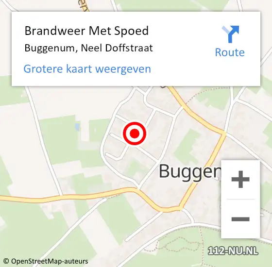 Locatie op kaart van de 112 melding: Brandweer Met Spoed Naar Buggenum, Neel Doffstraat op 30 juli 2018 20:48