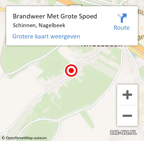 Locatie op kaart van de 112 melding: Brandweer Met Grote Spoed Naar Schinnen, Nagelbeek op 30 juli 2018 20:56